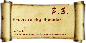 Pruzsinszky Benedek névjegykártya